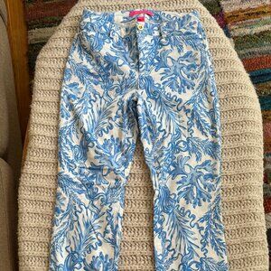 LILLY PULITZER Women's Kelly High Rise Skinny Aqua Lounge Mermaid Pants Size 0